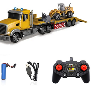 ماشین کنترلی تریلی حمل لودر بزرگ Remote Control TRANSPORT TRUCK مقیاس 1:24_اسباب بازی